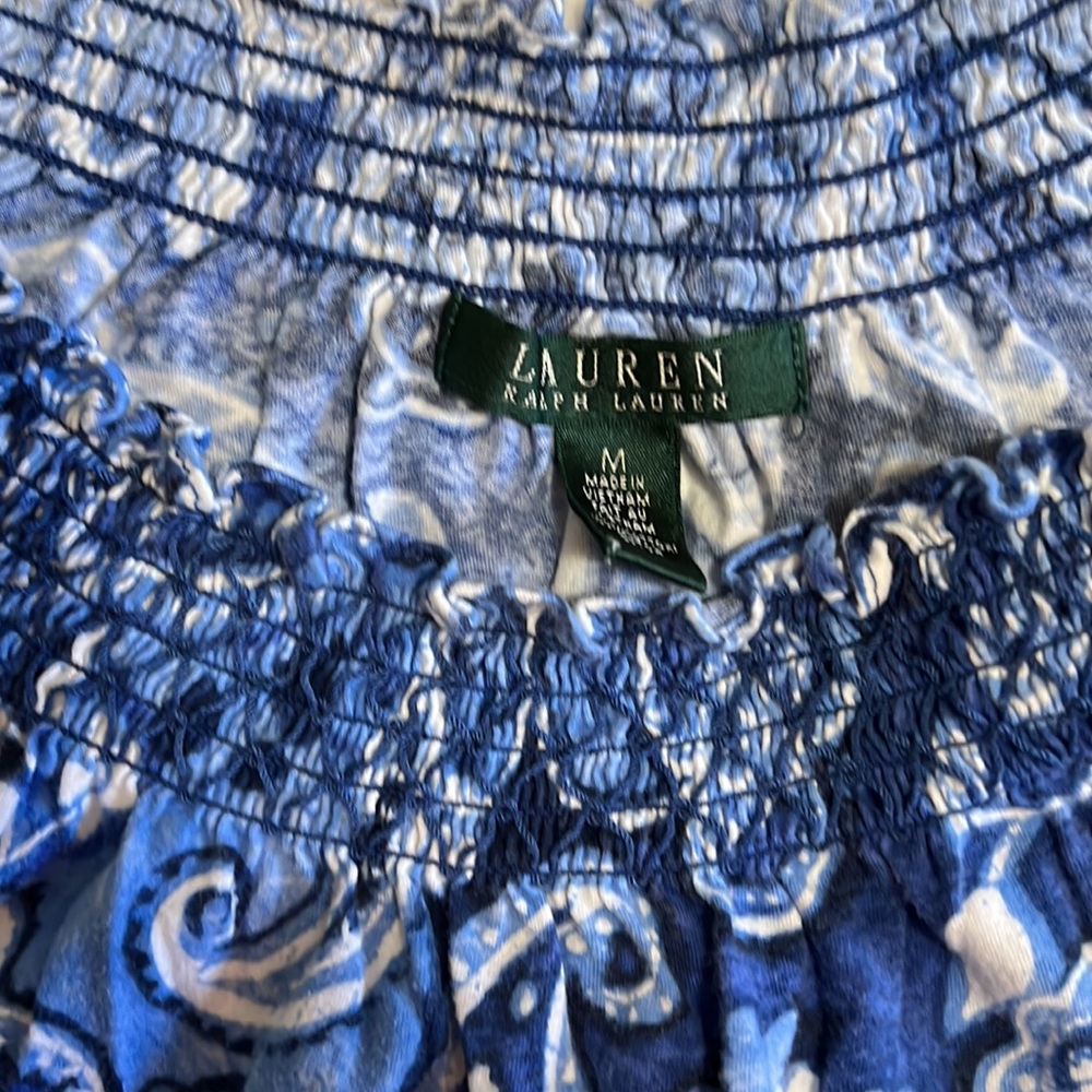 Lauren Ralph Lauren top, size M , blue paisley - Picture 3 of 5